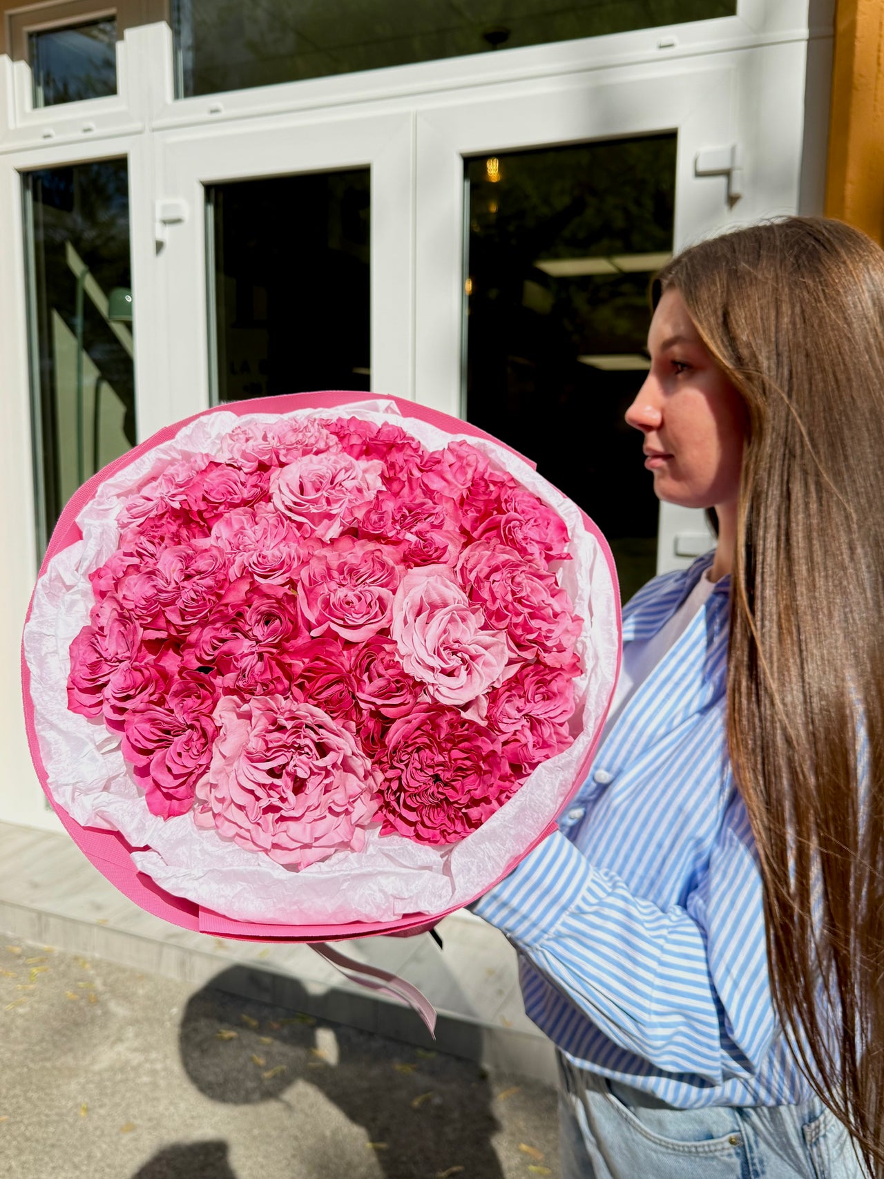 21 pink roses