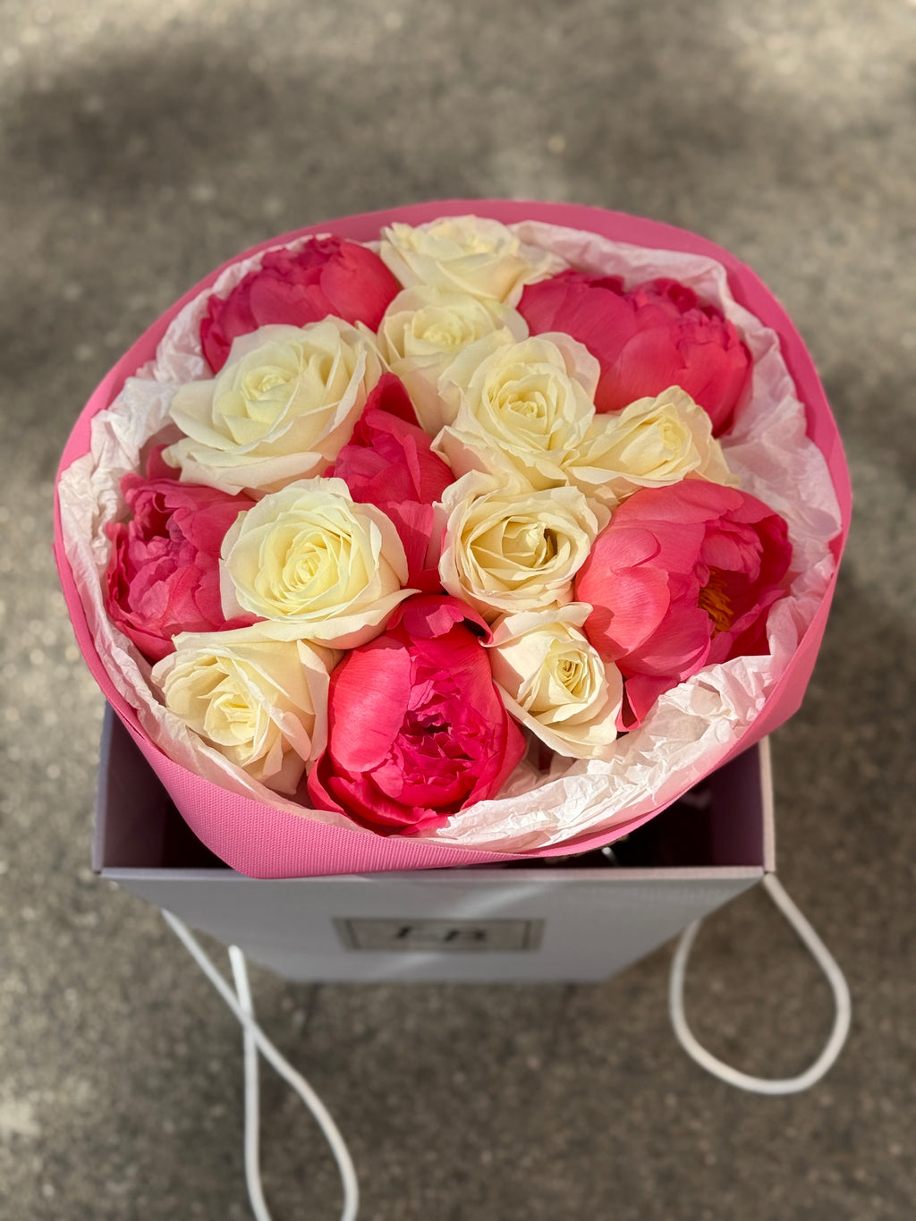 Peony & white roses