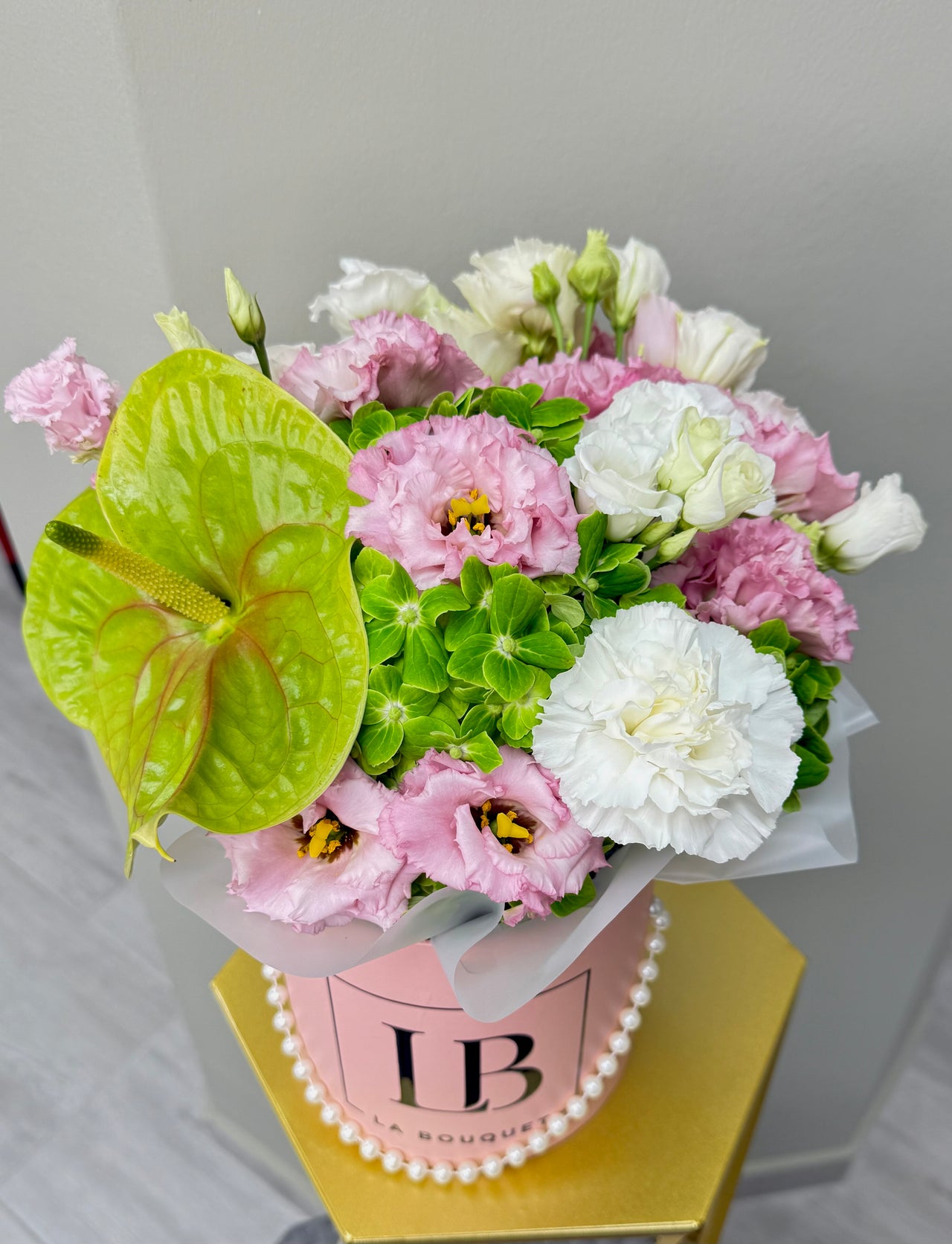 Сад із зеленими антуріумами